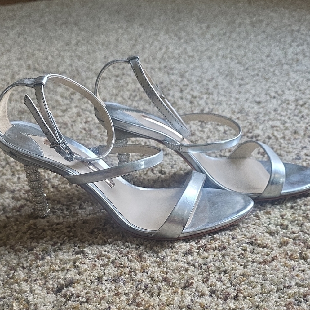 Sophia Webster Silver Sandals with Strappy Design